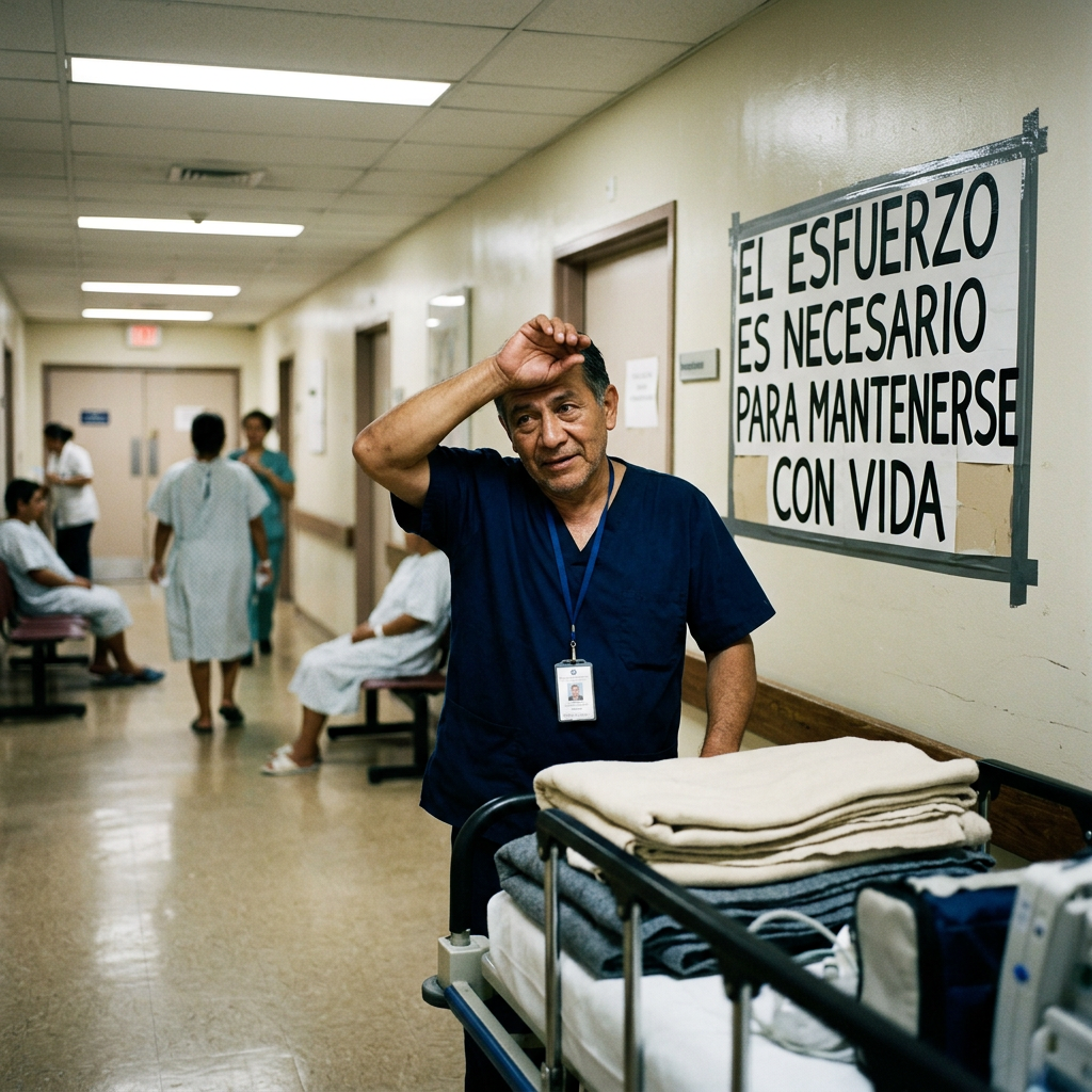 Add text "El esfuerzo es necesario para mantenerse con vida"